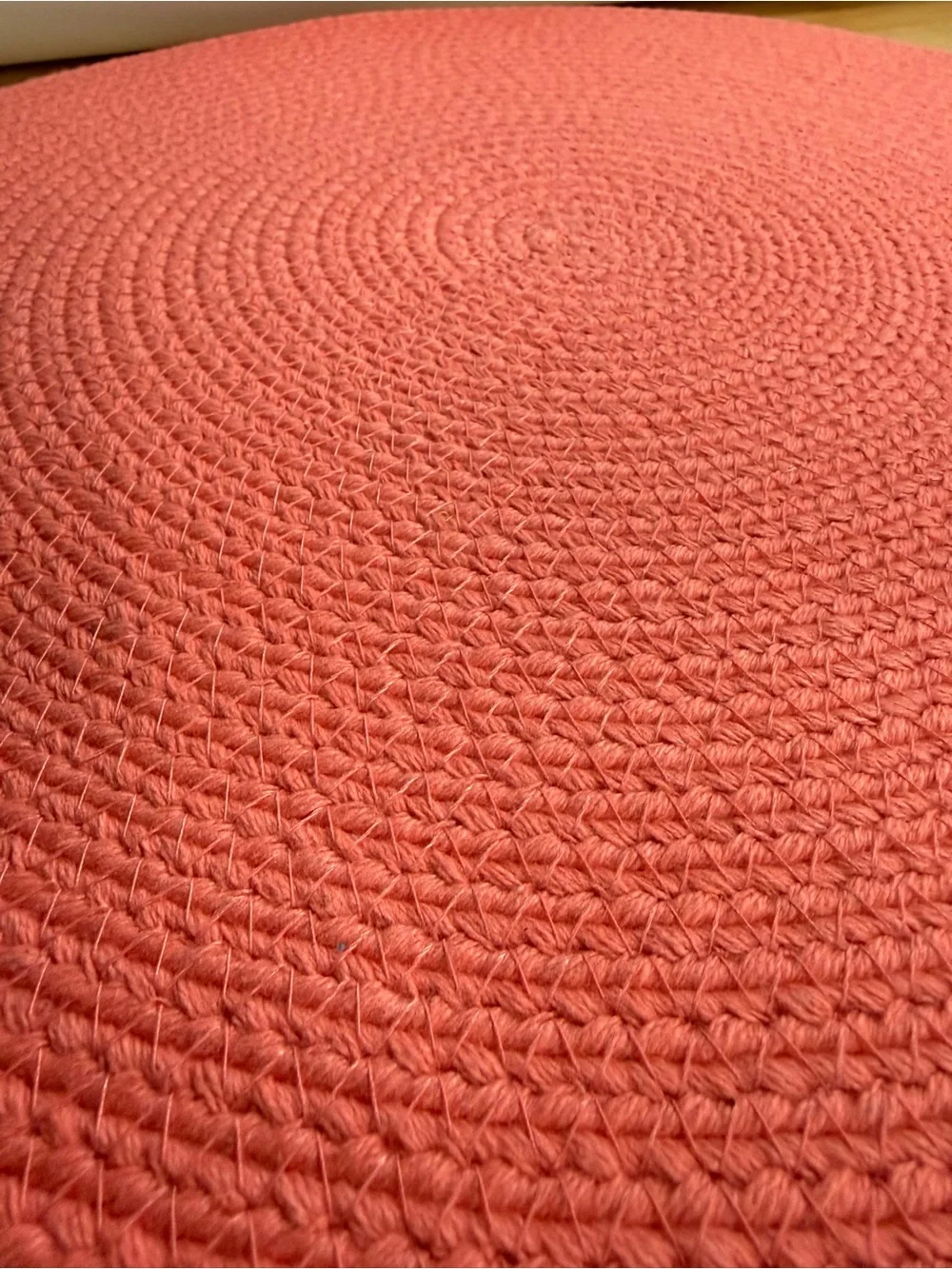 6 Cotton Woven Peach Salmon Circle Placemats Cottagecore